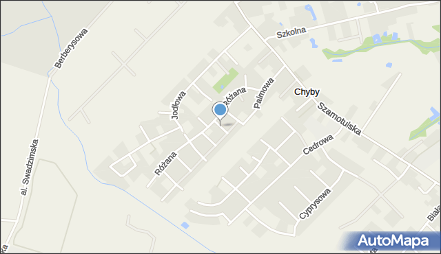 Chyby gmina Tarnowo Podgórne, Mahoniowa, mapa Chyby gmina Tarnowo Podgórne