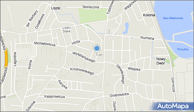 Czechowice-Dziedzice, Malczewskiego Jacka, mapa Czechowic-Dziedzic