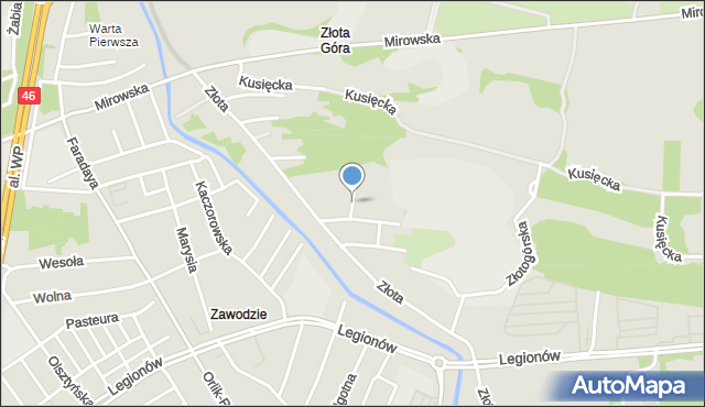 Częstochowa, Marmurowa, mapa Częstochowy