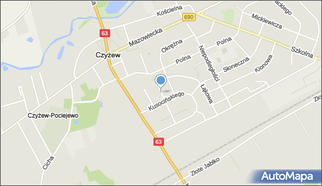 Czyżew powiat wysokomazowiecki, Mała, mapa Czyżew powiat wysokomazowiecki