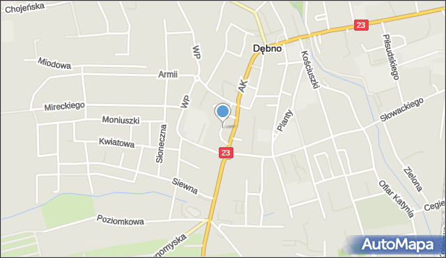 Dębno powiat myśliborski, Matejki Jana, mapa Dębno powiat myśliborski