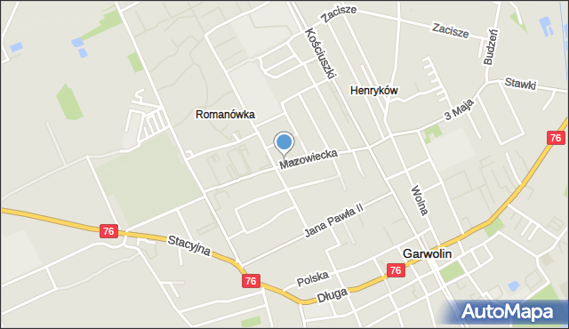 Garwolin, Mazowiecka, mapa Garwolin