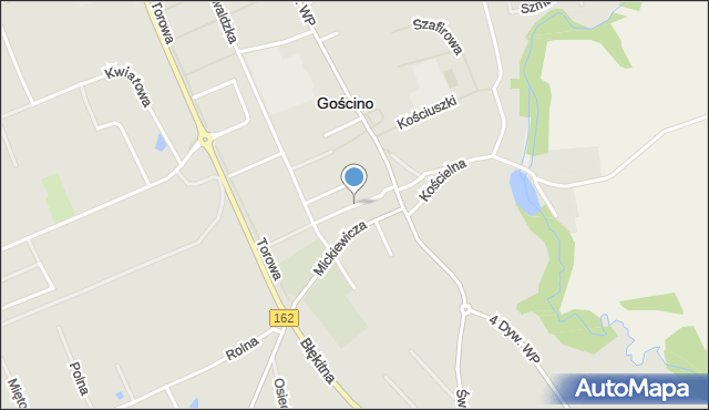 Gościno, Malinowa, mapa Gościno