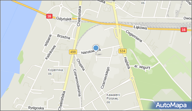 Grudziądz, Matejki Jana, mapa Grudziądza