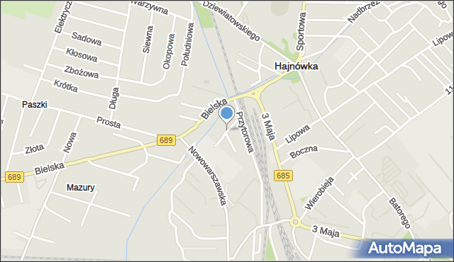 Hajnówka, Mazurska, mapa Hajnówka