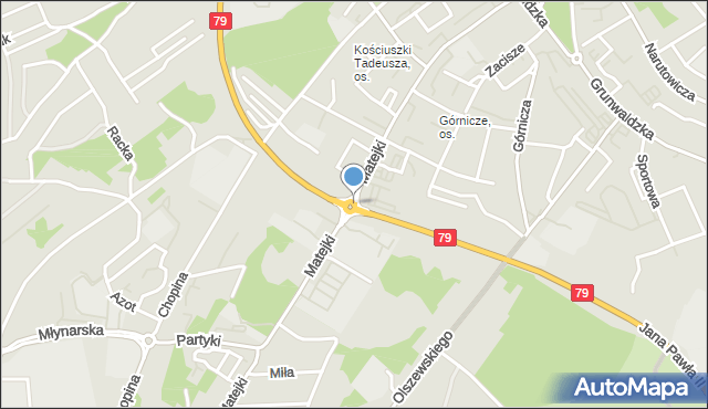 Jaworzno, Matejki Jana, mapa Jaworzno