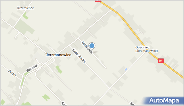 Jerzmanowice gmina Jerzmanowice-Przeginia, Malinowa, mapa Jerzmanowice gmina Jerzmanowice-Przeginia