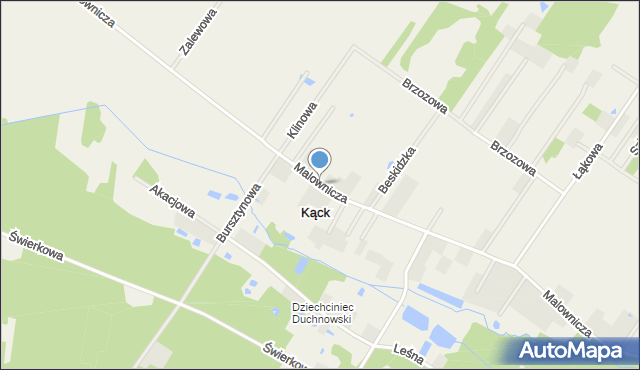 Kąck, Malownicza, mapa Kąck