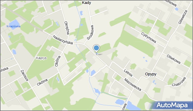 Kady, Mazowiecka, mapa Kady