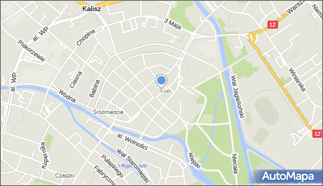 Kalisz, Mariańska, mapa Kalisza