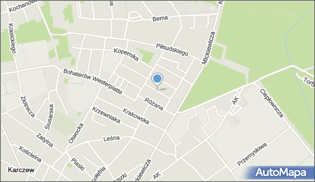 Karczew powiat otwocki, Matejki Jana, mapa Karczew powiat otwocki