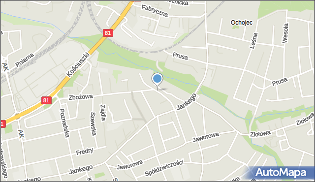 Katowice, Marmurowa, mapa Katowic