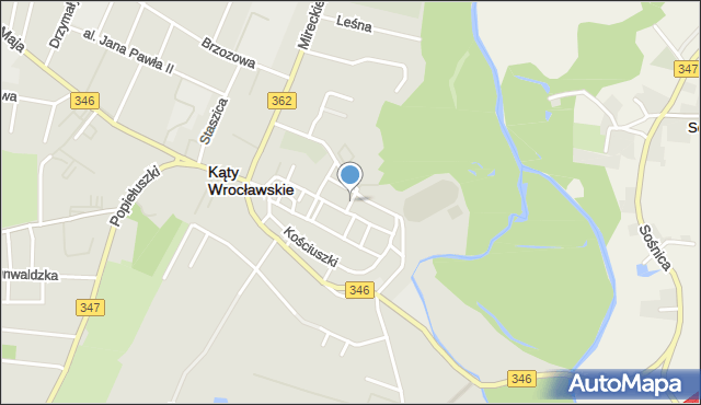 Kąty Wrocławskie, Magistracka, mapa Kąty Wrocławskie