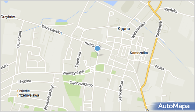 Kępno, Magnuszewskiego Mariana, ks., mapa Kępno