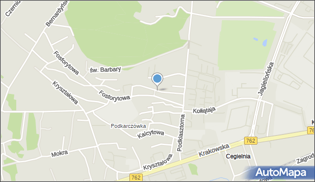 Kielce, Malachitowa, mapa Kielc