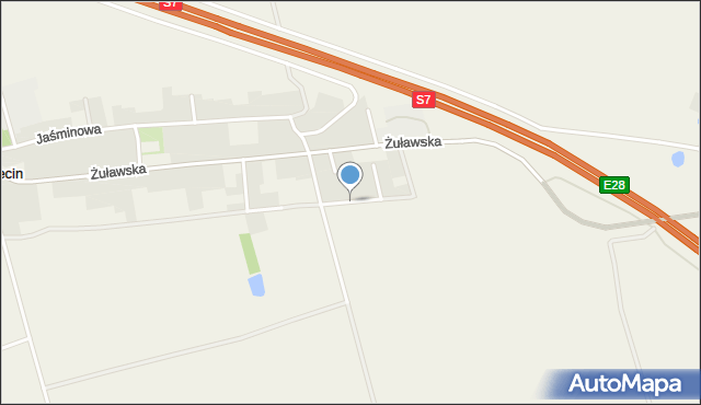 Kmiecin, Malinowa, mapa Kmiecin