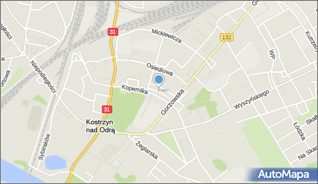 Kostrzyn nad Odrą, Mała, mapa Kostrzyn nad Odrą