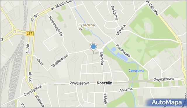 Koszalin, Marii Ludwiki, mapa Koszalina