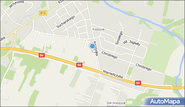 Koszyce Wielkie, Maczka Stanisława, gen., mapa Koszyce Wielkie