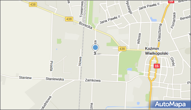 Koźmin Wielkopolski, Marcińca Józefa, mapa Koźmin Wielkopolski