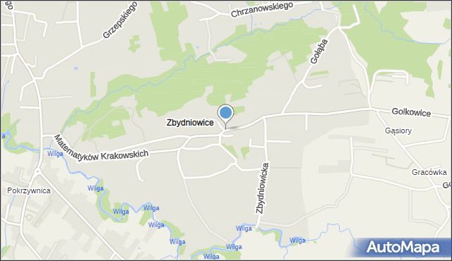 Kraków, Matematyków Krakowskich, mapa Krakowa
