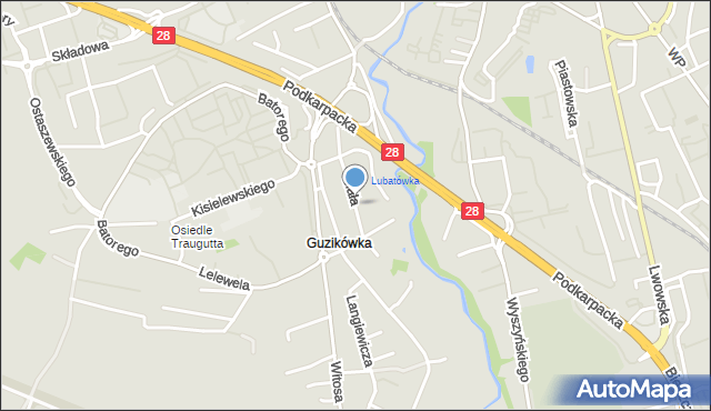 Krosno, Mała, mapa Krosna