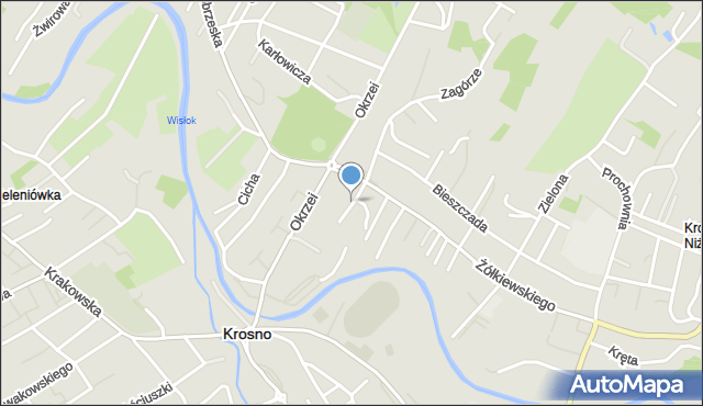 Krosno, Mazurkiewiczów Augusta i Dionizego, mapa Krosna