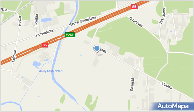 Kruszyn Krajeński, Magnoliowa, mapa Kruszyn Krajeński