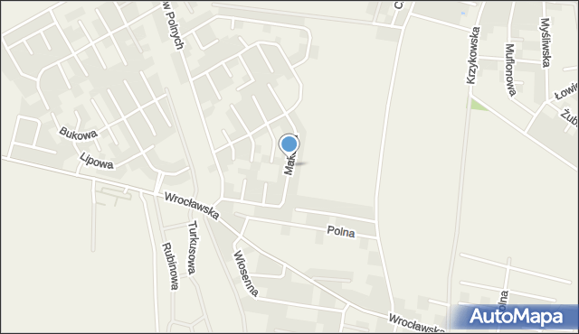 Krzyków gmina Czernica, Makowa, mapa Krzyków gmina Czernica