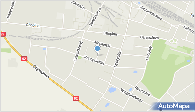 Kutno, Makuszyńskiego Kornela, mapa Kutno