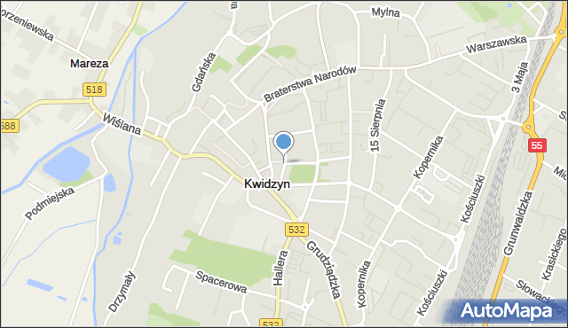 Kwidzyn, Magazynowa, mapa Kwidzyn