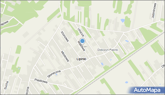 Lipinki gmina Wołomin, Makowa, mapa Lipinki gmina Wołomin