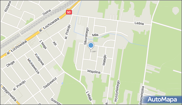 Łochów powiat węgrowski, Mała, mapa Łochów powiat węgrowski
