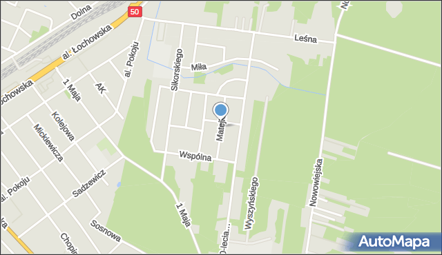 Łochów powiat węgrowski, Matejki Jana, mapa Łochów powiat węgrowski