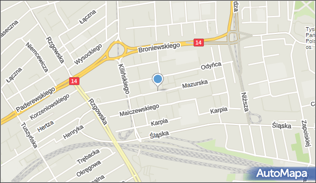 Łódź, Mazurska, mapa Łodzi