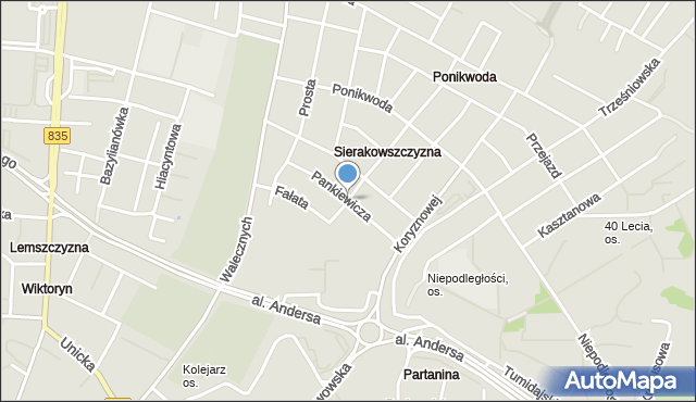 Lublin, Malczewskiego Jacka, mapa Lublina
