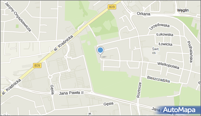 Lublin, Małopolska, mapa Lublina