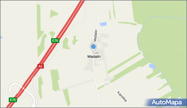 Madalin gmina Rędziny, Madalin, mapa Madalin gmina Rędziny