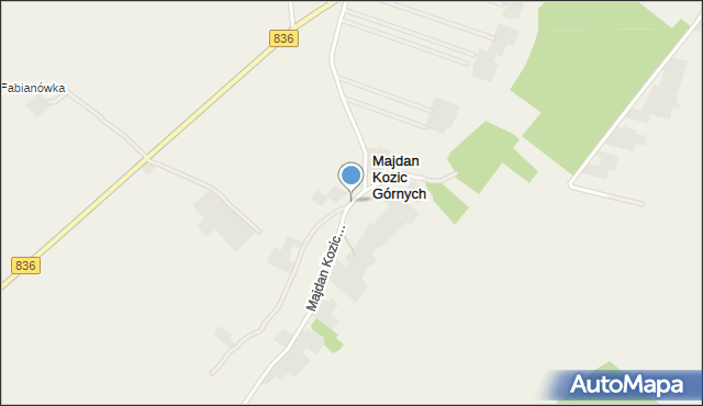 Majdan Kozic Górnych, Majdan Kozic Górnych, mapa Majdan Kozic Górnych