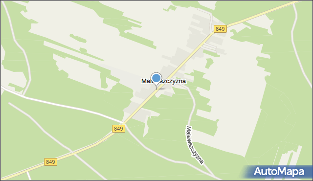 Malewszczyzna gmina Krasnobród, Malewszczyzna, mapa Malewszczyzna gmina Krasnobród