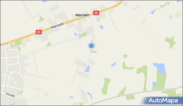 Marcelin gmina Szczecinek, Marcelin, mapa Marcelin gmina Szczecinek