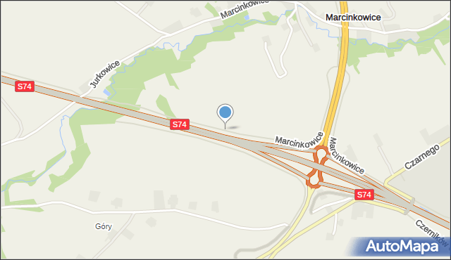 Marcinkowice gmina Opatów, Marcinkowice, mapa Marcinkowice gmina Opatów