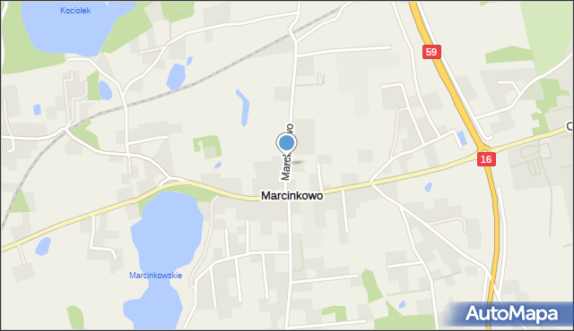Marcinkowo gmina Mrągowo, Marcinkowo, mapa Marcinkowo gmina Mrągowo