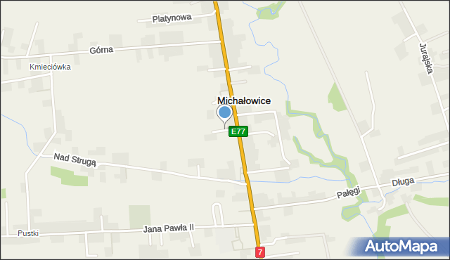Michałowice powiat krakowski, Marcowa, mapa Michałowice powiat krakowski
