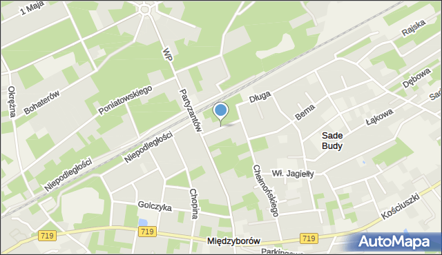 Międzyborów, Matejki Jana, mapa Międzyborów