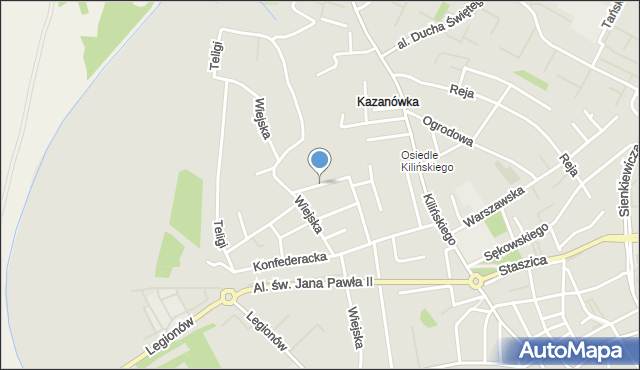 Mielec, Matejki Jana, mapa Mielca