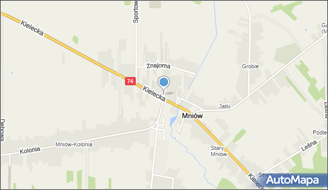 Mniów, Mała, mapa Mniów