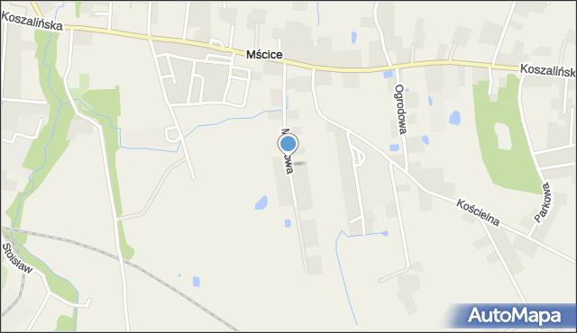 Mścice, Malinowa, mapa Mścice