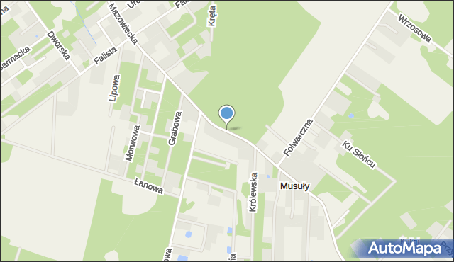 Musuły, Mazowiecka, mapa Musuły