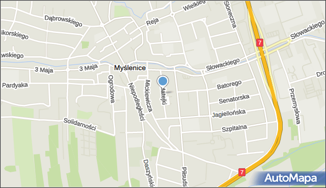 Myślenice, Matejki Jana, mapa Myślenice